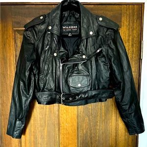 Vintage Wilson’s Leather Cropped Moto Jacket